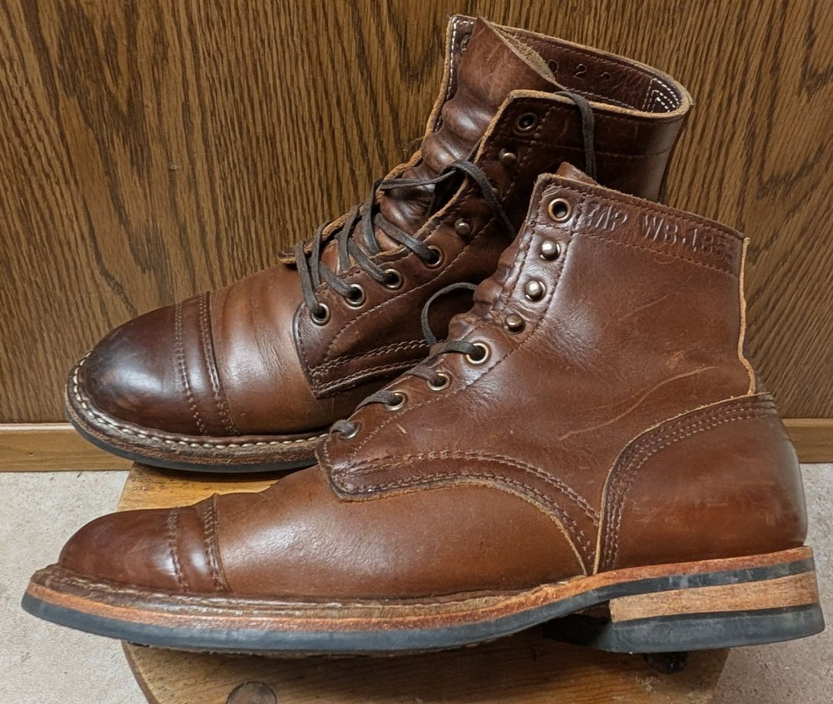 Photo by franklynne on December 27, 2025 of the White's MP-Sherman Toe Cap in Horween Brown Chromexcel.