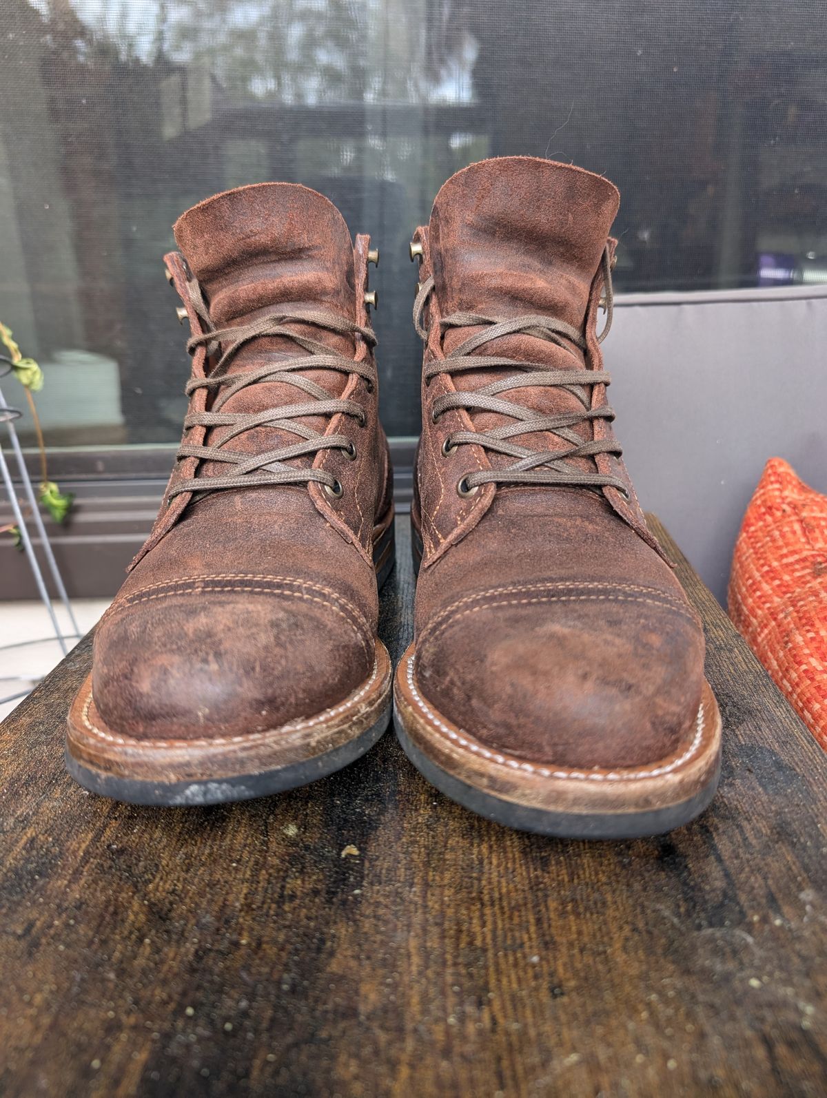 Photo by franklynne on November 3, 2024 of the Truman Cap Toe Boot in C.F. Stead Snuff Waxy Commander Suede.