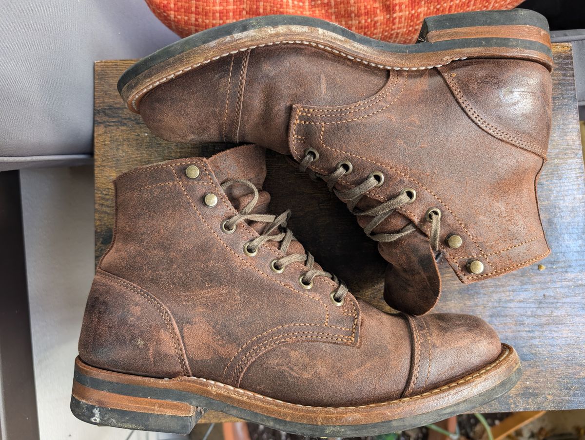 Photo by franklynne on November 3, 2024 of the Truman Cap Toe Boot in C.F. Stead Snuff Waxy Commander Suede.