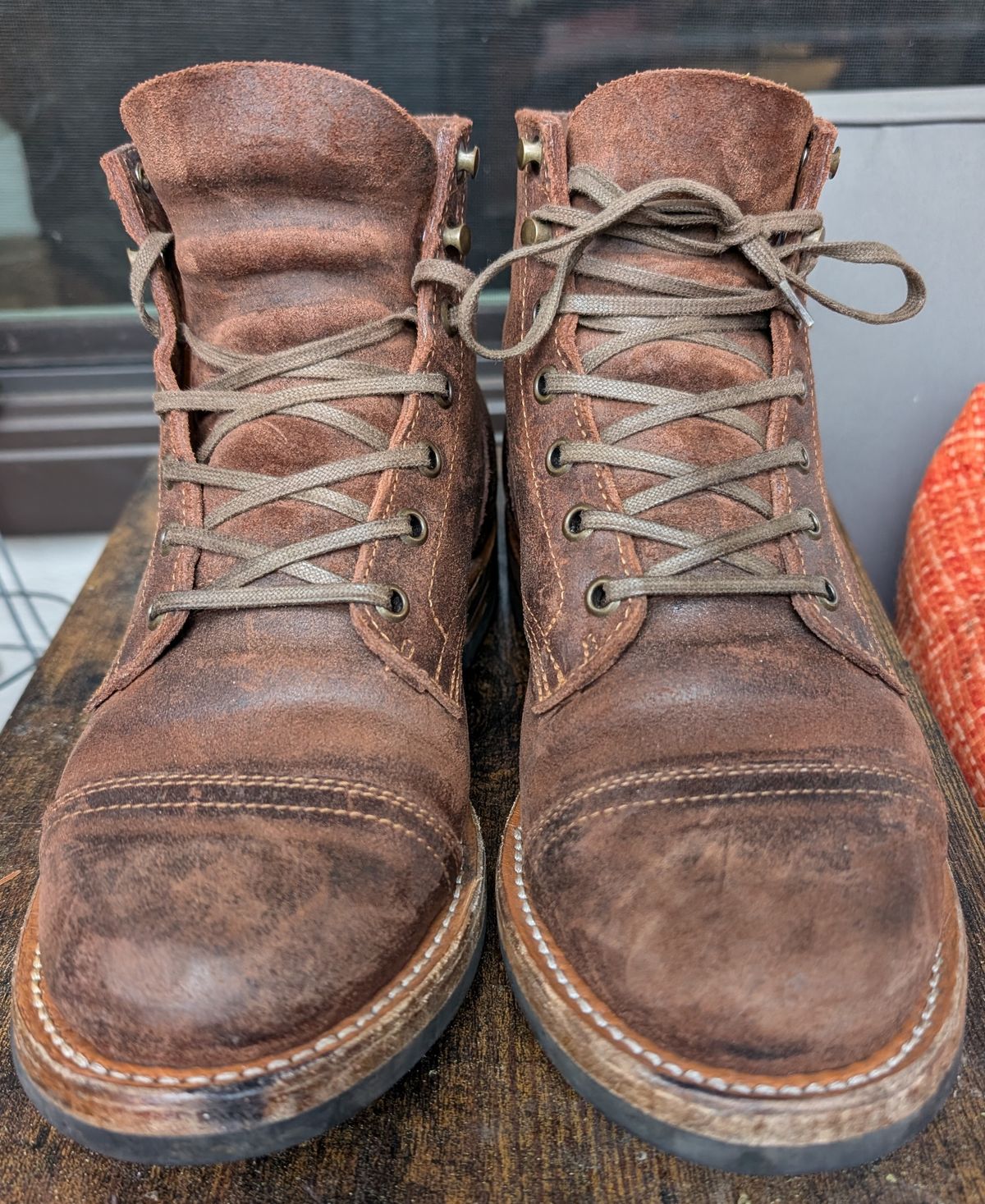 Photo by franklynne on December 3, 2024 of the Truman Cap Toe Boot in C.F. Stead Snuff Waxy Commander Suede.