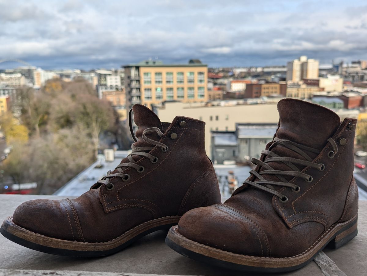 Photo by franklynne on December 15, 2024 of the Truman Cap Toe Boot in C.F. Stead Snuff Waxy Commander Suede.