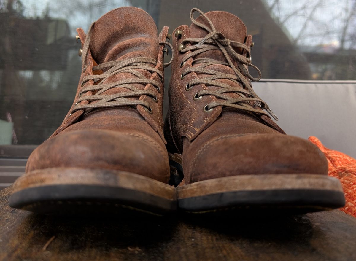 Photo by franklynne on January 4, 2025 of the Truman Cap Toe Boot in C.F. Stead Snuff Waxy Commander Suede.