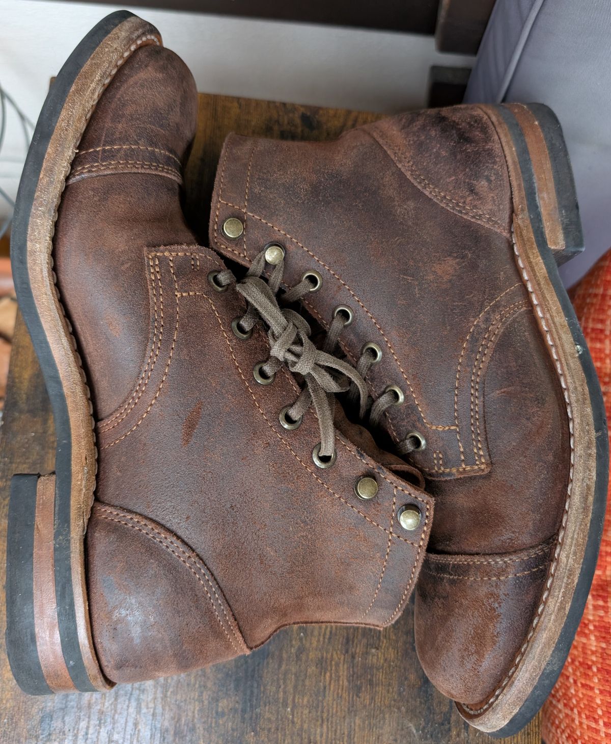 Photo by franklynne on January 4, 2025 of the Truman Cap Toe Boot in C.F. Stead Snuff Waxy Commander Suede.