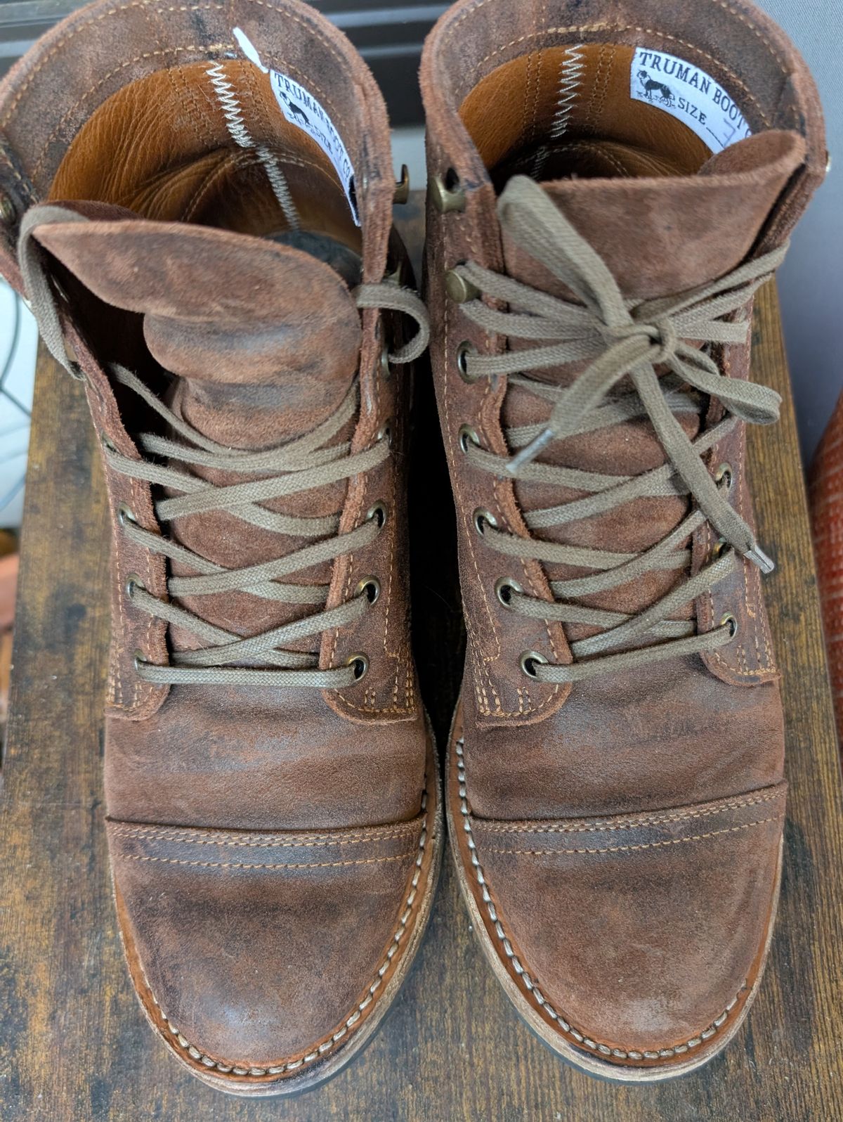 Photo by franklynne on January 4, 2025 of the Truman Cap Toe Boot in C.F. Stead Snuff Waxy Commander Suede.