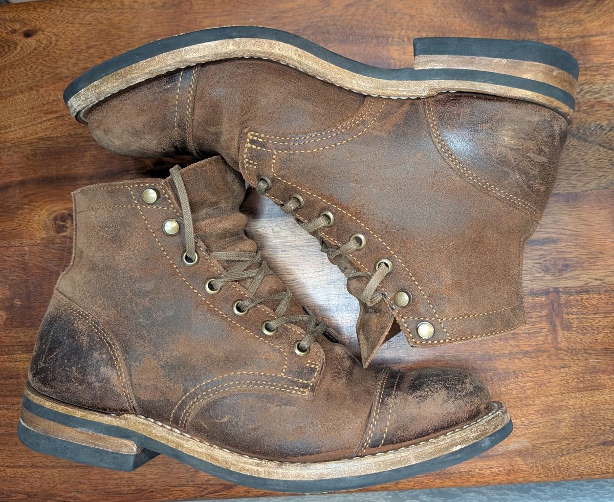Photo by franklynne on February 6, 2025 of the Truman Cap Toe Boot in C.F. Stead Snuff Waxy Commander Suede.