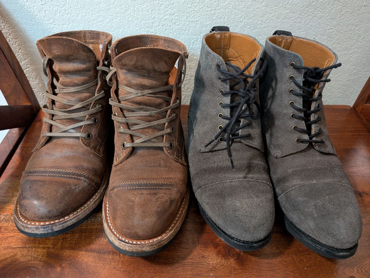 Photo by franklynne on February 11, 2025 of the Truman Cap Toe Boot in C.F. Stead Snuff Waxy Commander Suede.