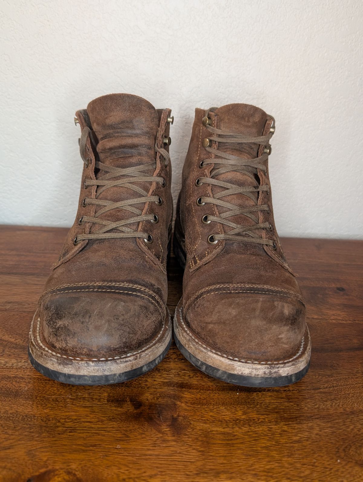 Photo by franklynne on April 5, 2025 of the Truman Cap Toe Boot in C.F. Stead Snuff Waxy Commander Suede.