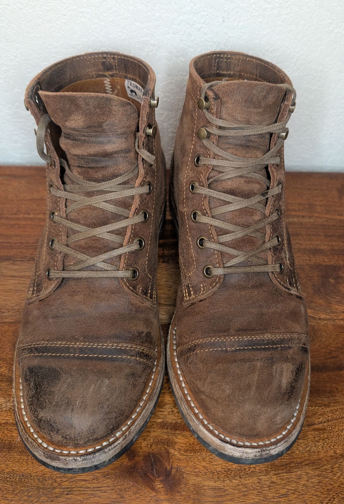 Photo by franklynne on April 5, 2025 of the Truman Cap Toe Boot in C.F. Stead Snuff Waxy Commander Suede.