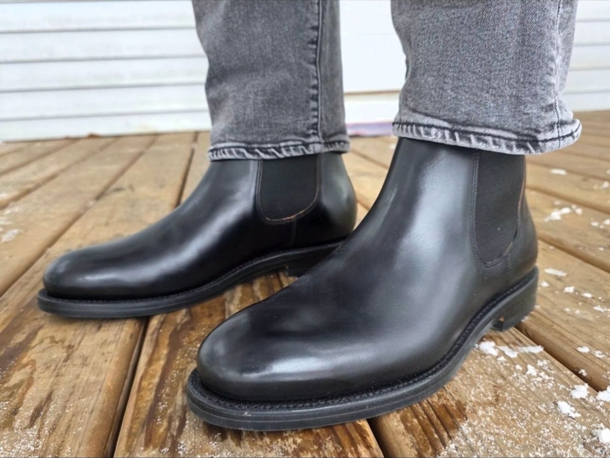 Photo by ryanssloan on July 8, 2026 of the Grant Stone Chelsea Boot in Horween Black Chromexcel.