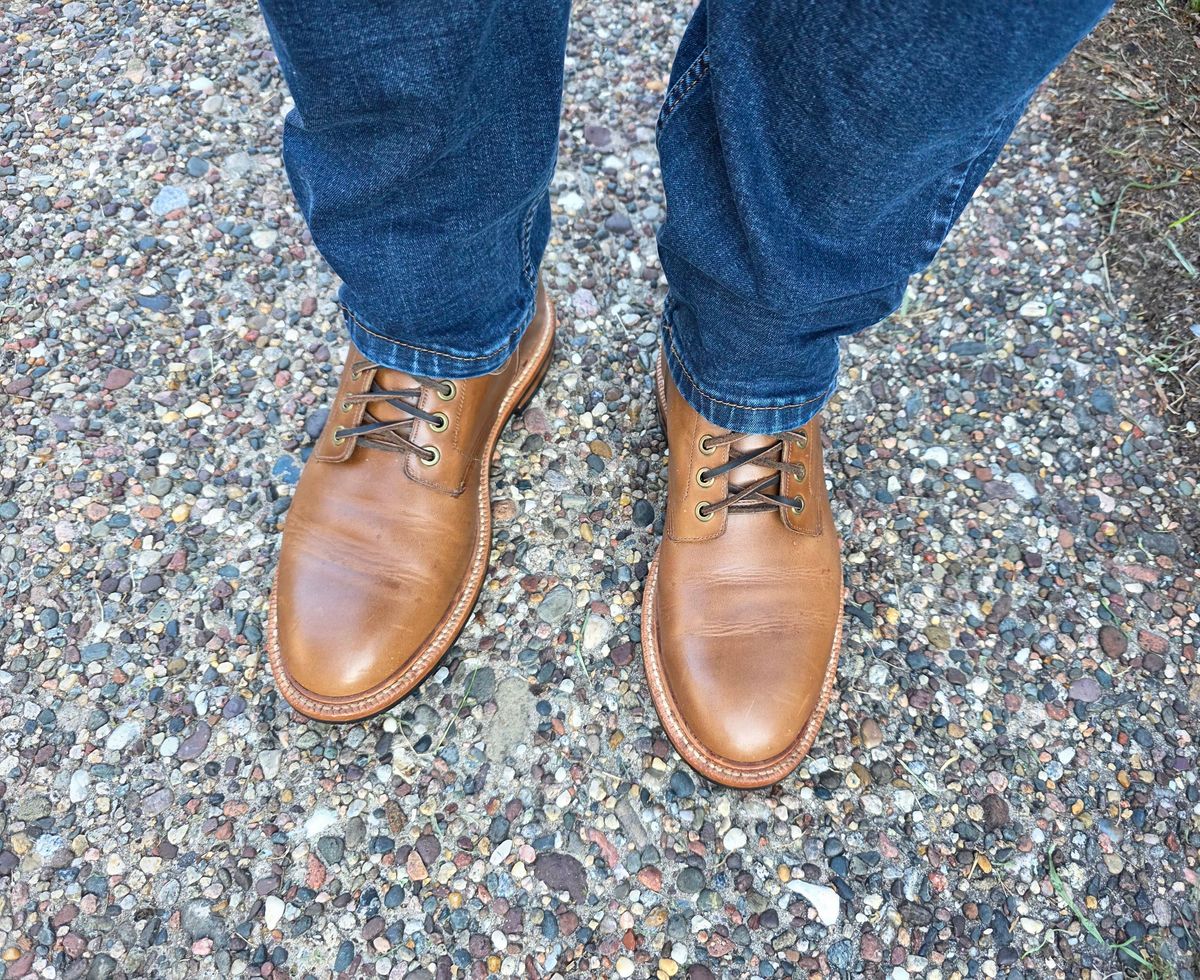 Photo by Bootropolis on July 12, 2026 of the Grant Stone Diesel Boot in Horween Dune Chromexcel.