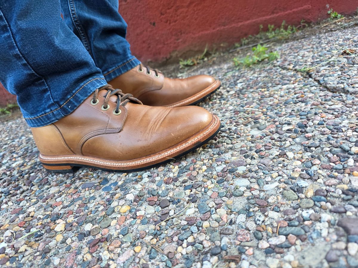 Photo by Bootropolis on July 12, 2026 of the Grant Stone Diesel Boot in Horween Dune Chromexcel.