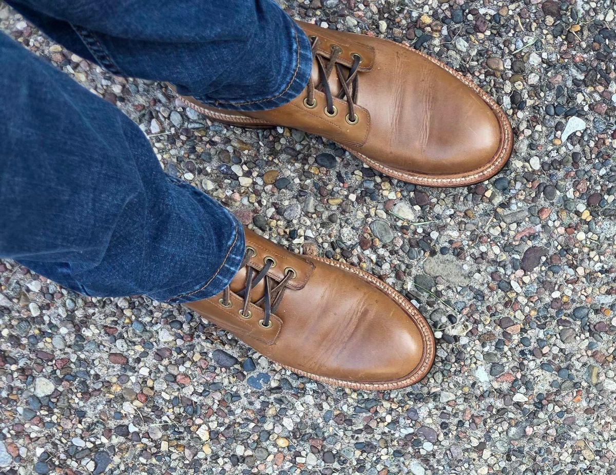 Photo by Bootropolis on July 12, 2026 of the Grant Stone Diesel Boot in Horween Dune Chromexcel.