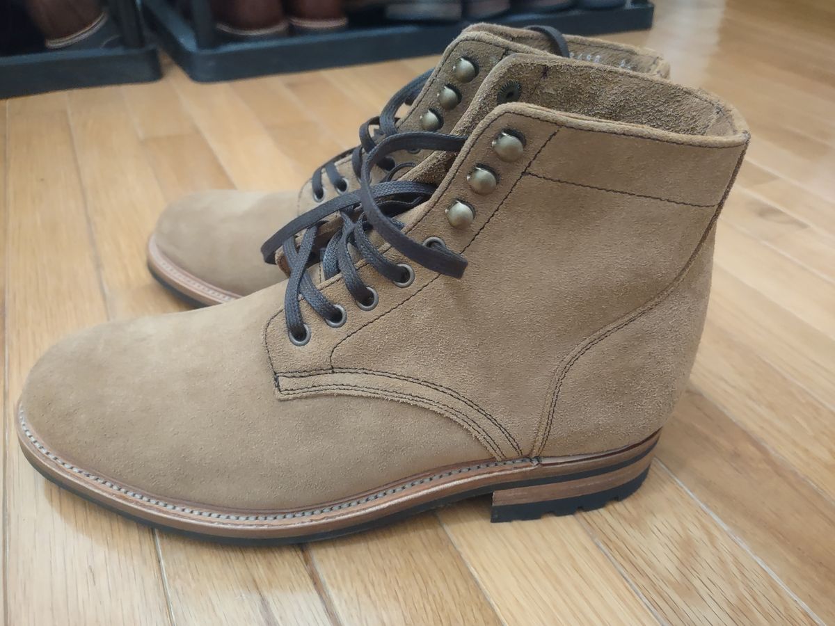 Photo by Roy on October 1, 2025 of the Parkhurst The Allen in S.B. Foot Dune Roughout Suede.