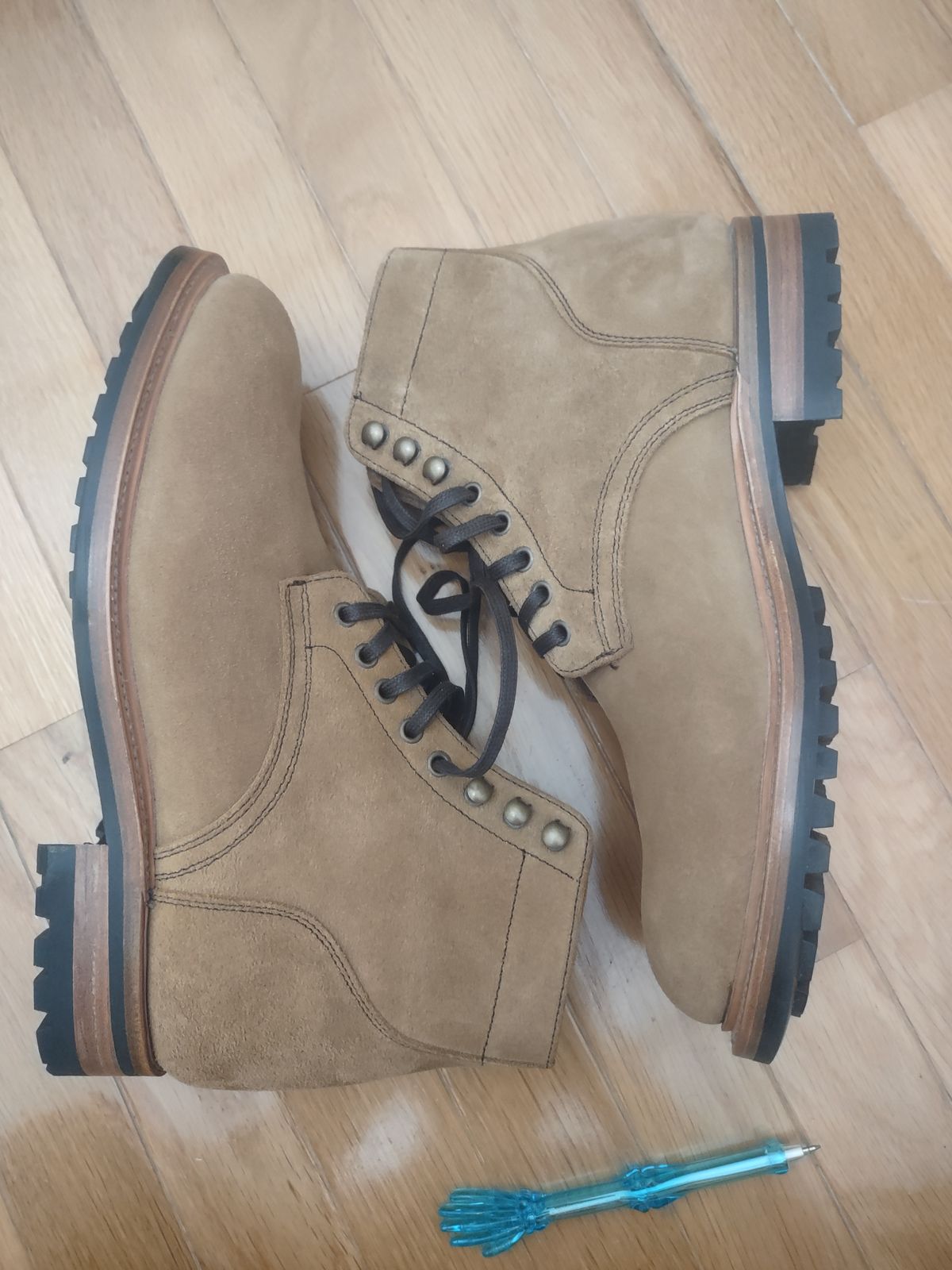 Photo by Roy on October 1, 2025 of the Parkhurst The Allen in S.B. Foot Dune Roughout Suede.
