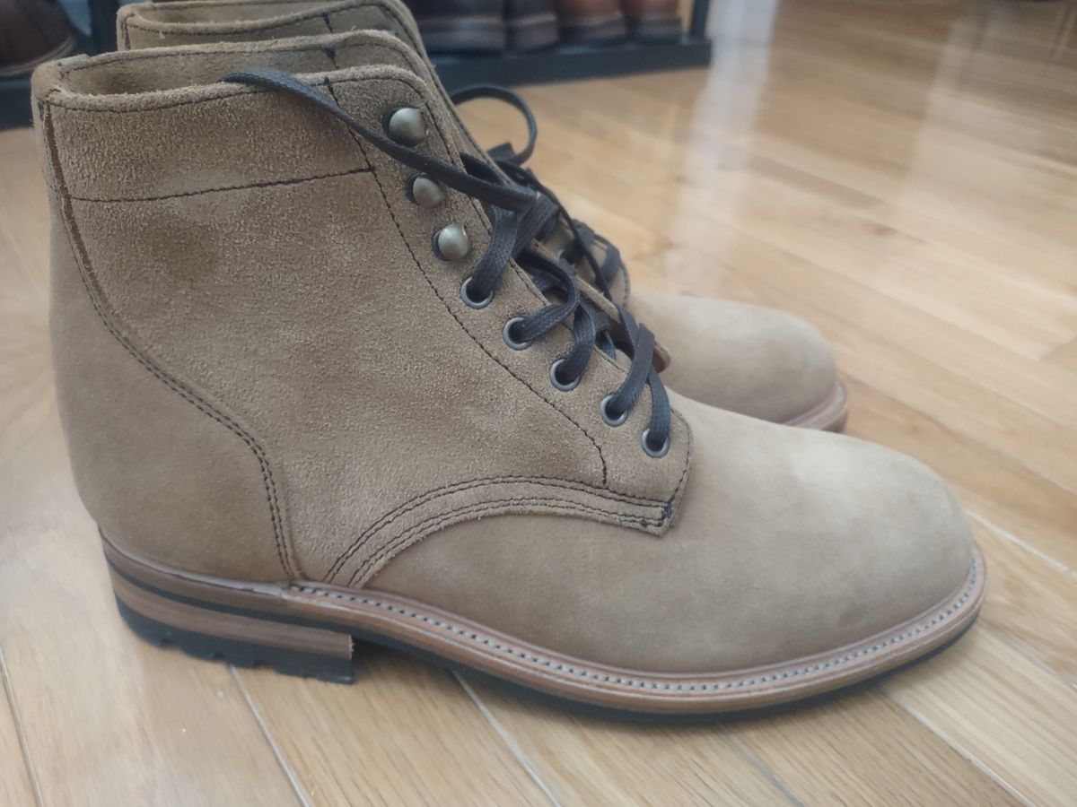 Photo by Roy on October 1, 2025 of the Parkhurst The Allen in S.B. Foot Dune Roughout Suede.