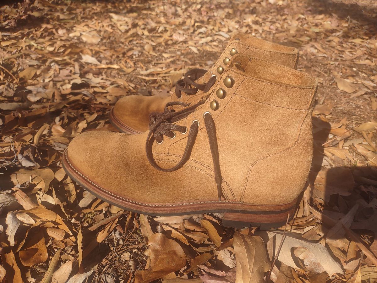 Photo by Roy on January 1, 2026 of the Parkhurst The Allen in S.B. Foot Dune Roughout Suede.