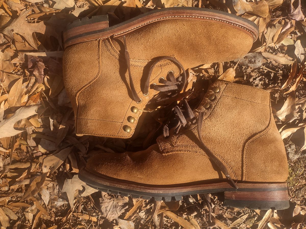 Photo by Roy on January 1, 2026 of the Parkhurst The Allen in S.B. Foot Dune Roughout Suede.