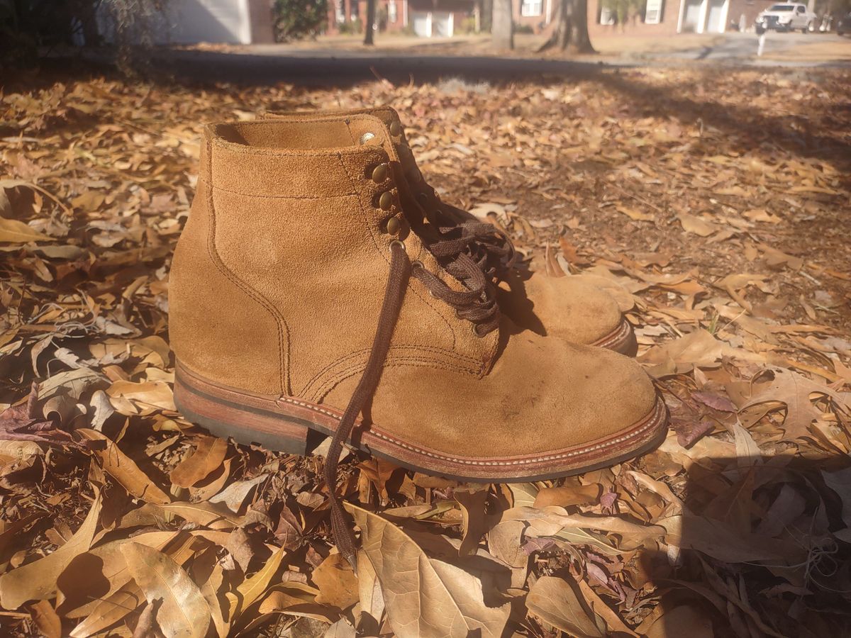 Photo by Roy on January 1, 2026 of the Parkhurst The Allen in S.B. Foot Dune Roughout Suede.