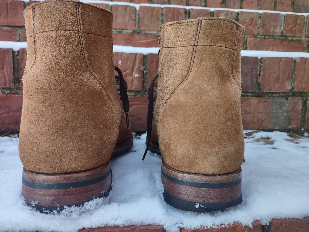 Photo by Roy on February 1, 2026 of the Parkhurst The Allen in S.B. Foot Dune Roughout Suede.