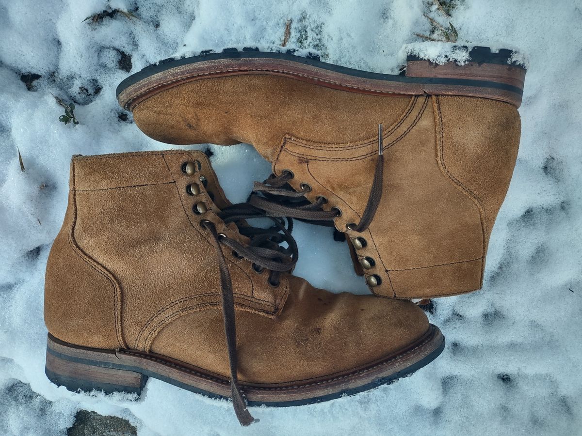 Photo by Roy on February 1, 2026 of the Parkhurst The Allen in S.B. Foot Dune Roughout Suede.