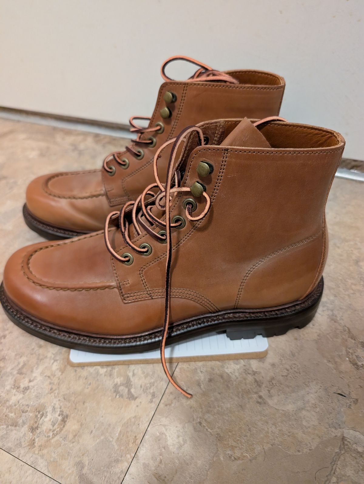 Photo by tyen10 on October 1, 2025 of the Grant Stone Brass Boot in Horween Honey Glazed Shell Cordovan.