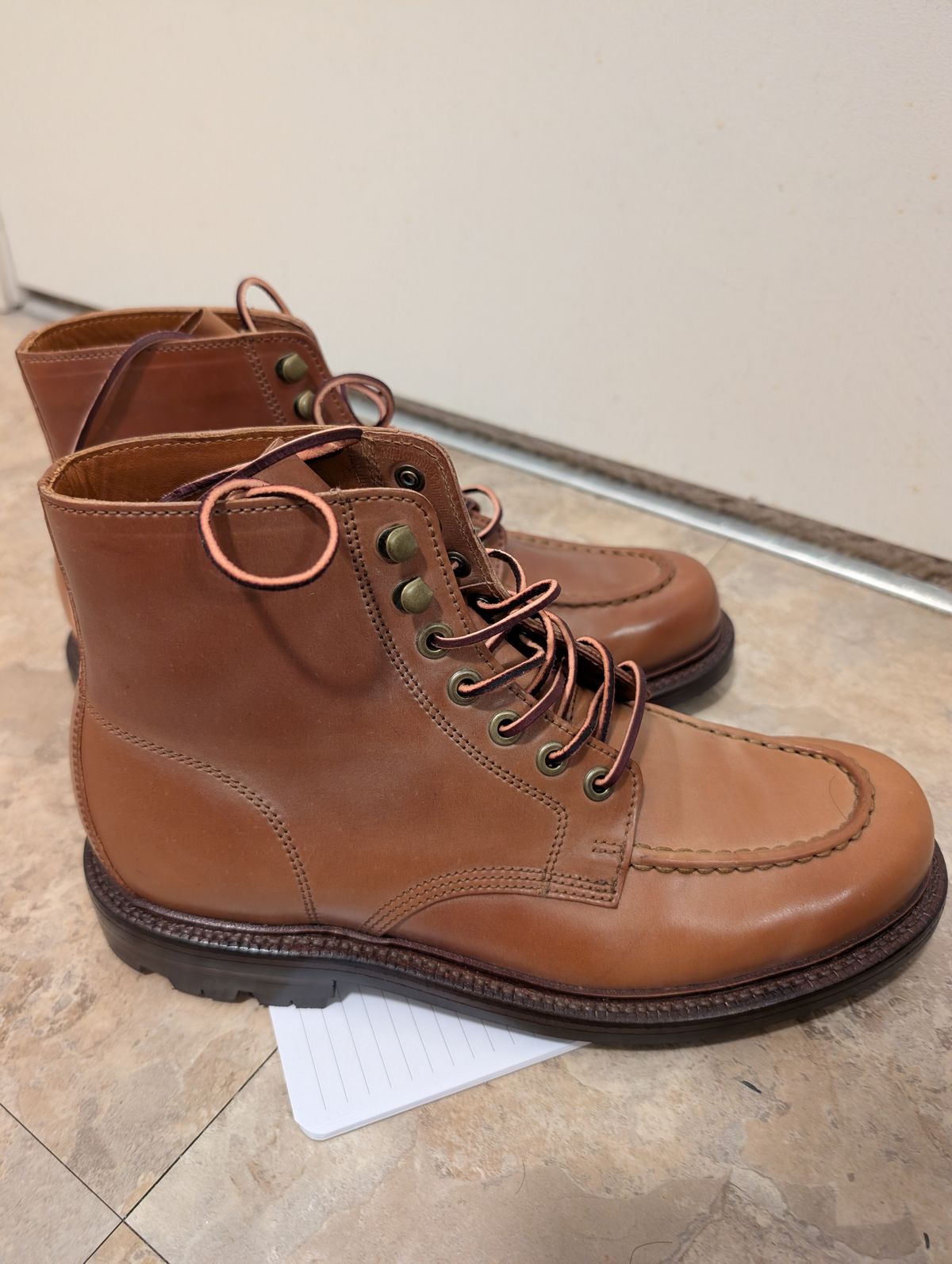 Photo by tyen10 on October 1, 2025 of the Grant Stone Brass Boot in Horween Honey Glazed Shell Cordovan.
