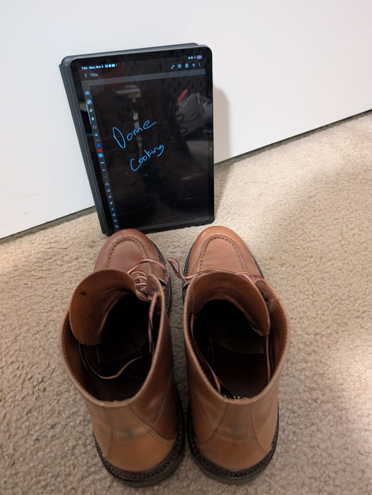 Photo by tyen10 on November 4, 2025 of the Grant Stone Brass Boot in Horween Honey Glazed Shell Cordovan.