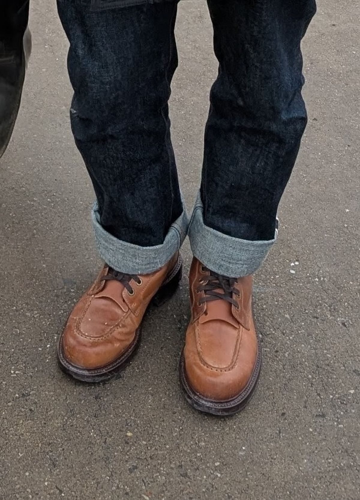 Photo by tyen10 on December 3, 2025 of the Grant Stone Brass Boot in Horween Honey Glazed Shell Cordovan.