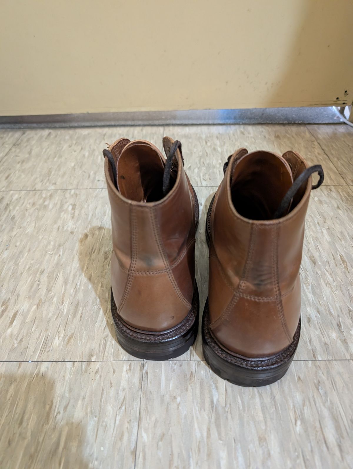 Photo by tyen10 on January 5, 2026 of the Grant Stone Brass Boot in Horween Honey Glazed Shell Cordovan.