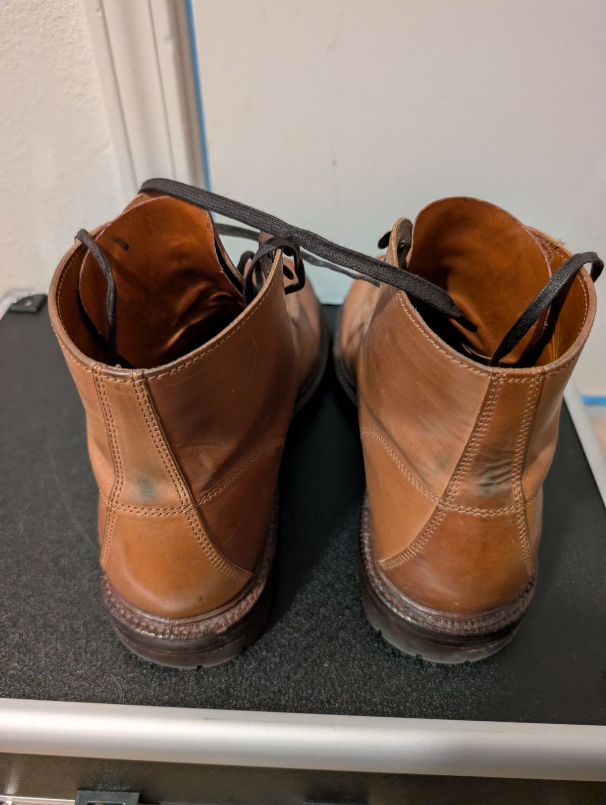 Photo by tyen10 on February 3, 2026 of the Grant Stone Brass Boot in Horween Honey Glazed Shell Cordovan.