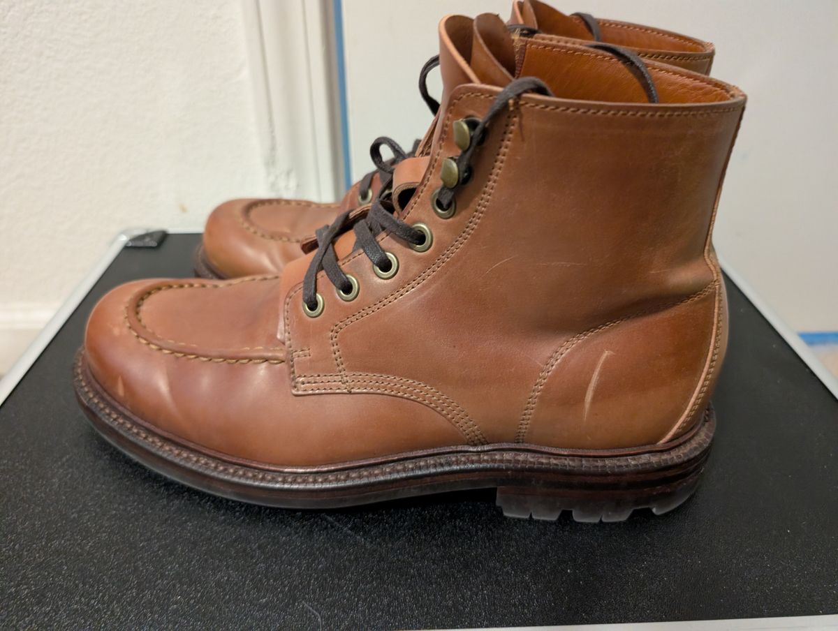 Photo by tyen10 on February 3, 2026 of the Grant Stone Brass Boot in Horween Honey Glazed Shell Cordovan.