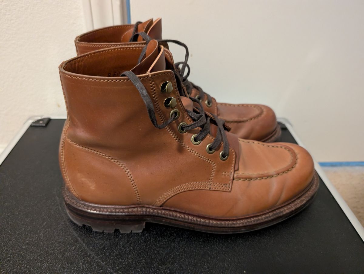 Photo by tyen10 on February 3, 2026 of the Grant Stone Brass Boot in Horween Honey Glazed Shell Cordovan.