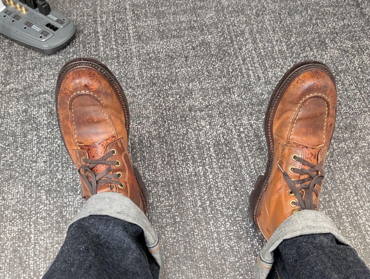 Photo by tyen10 on April 2, 2026 of the Grant Stone Brass Boot in Horween Honey Glazed Shell Cordovan.