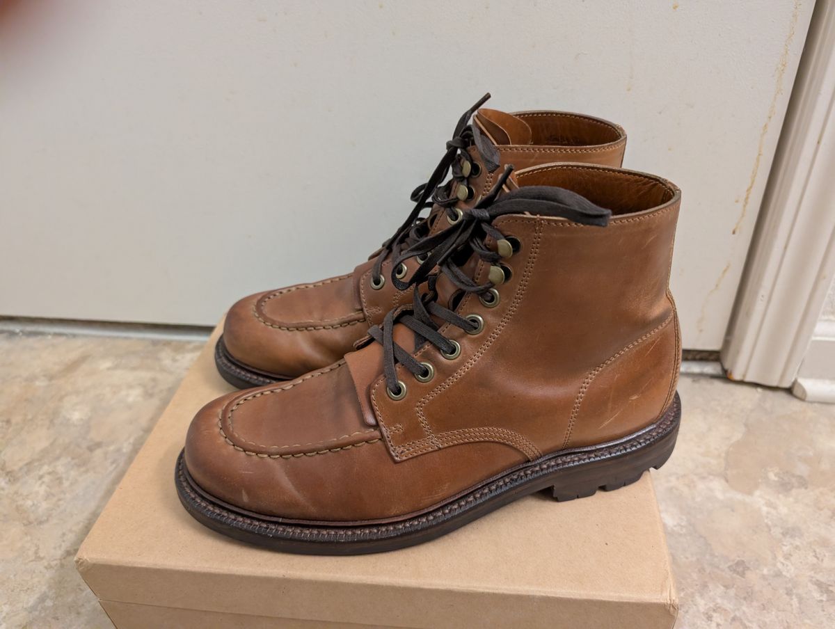 Photo by tyen10 on April 4, 2026 of the Grant Stone Brass Boot in Horween Honey Glazed Shell Cordovan.
