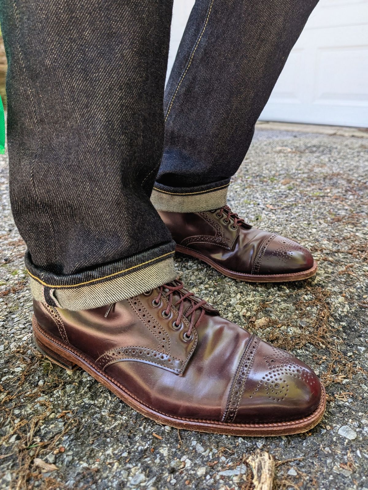 Photo by bladesandboots on June 2, 2025 of the Alden Medallion Cap Toe Boot in Horween Color 8 Shell Cordovan.
