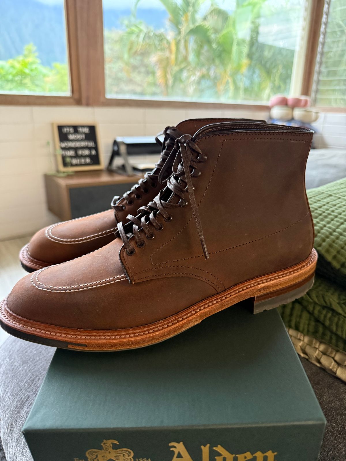 Photo by Kiihele13 on January 12, 2026 of the Alden Indy Boot in Horween Kudu.
