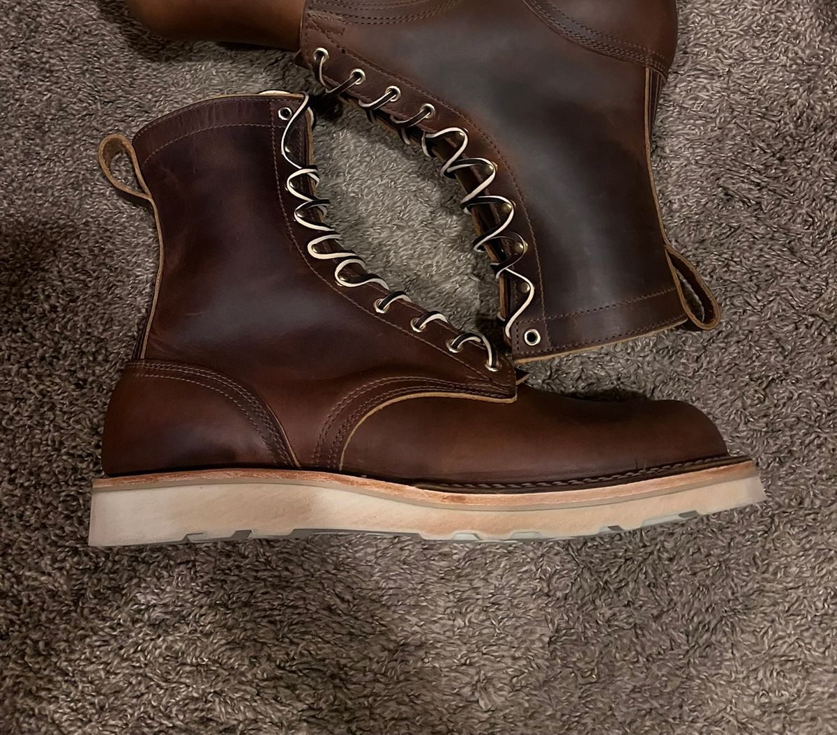 Photo by Shipwrx on August 10, 2025 of the Nicks Traveler in Horween Orange Predator.