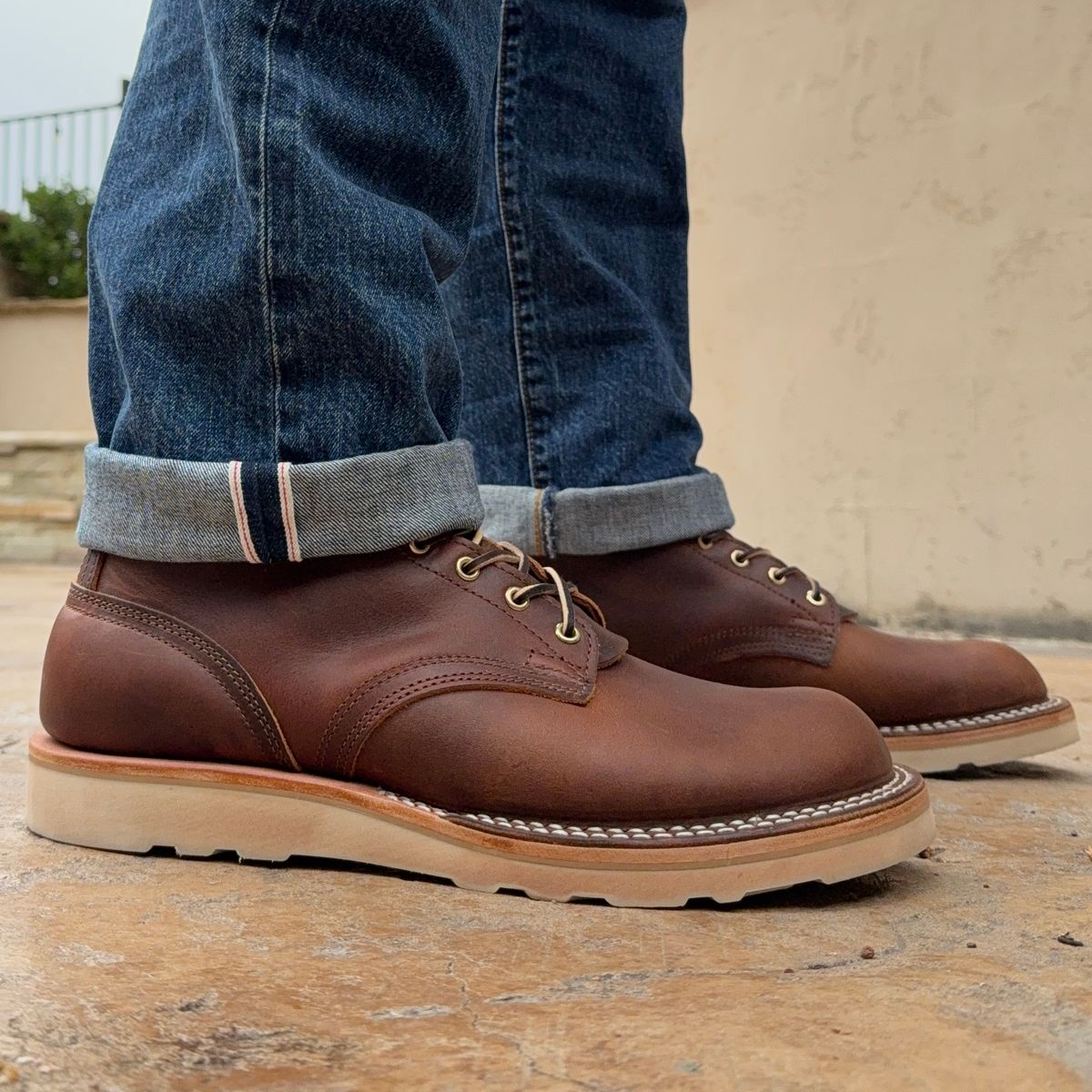 Photo by Shipwrx on October 1, 2025 of the Nicks Traveler in Horween Orange Predator.