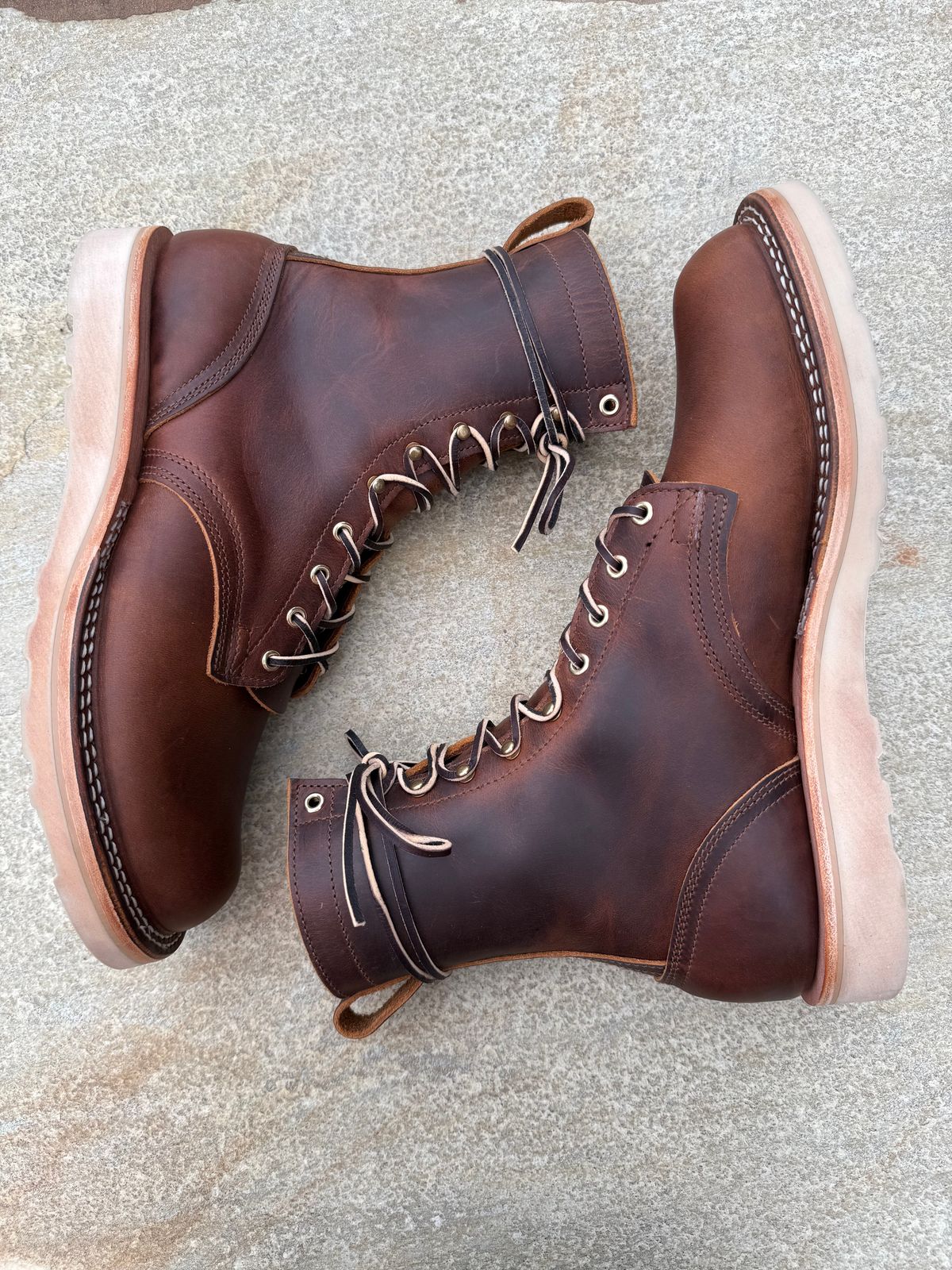 Photo by Shipwrx on October 1, 2025 of the Nicks Traveler in Horween Orange Predator.