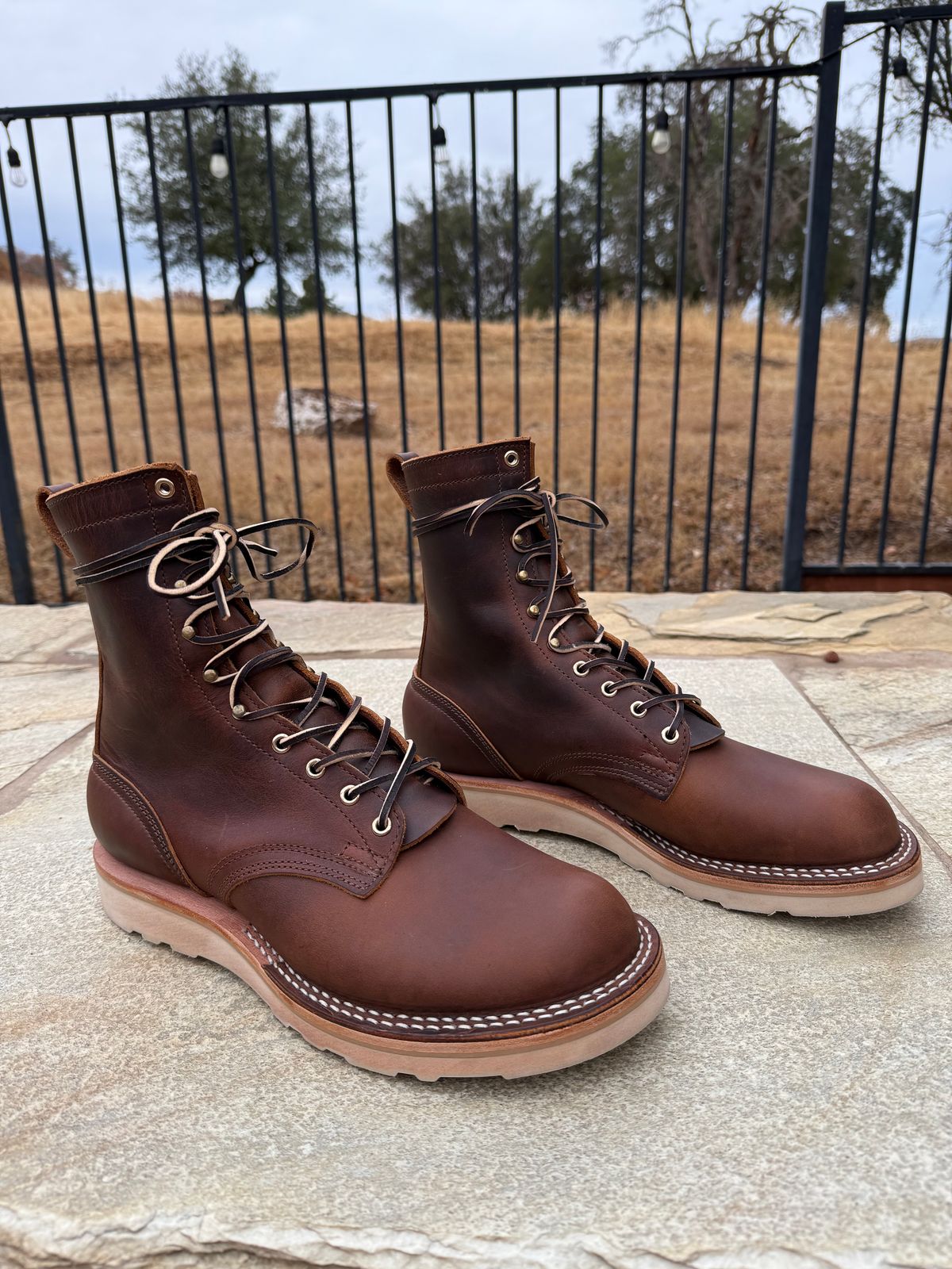Photo by Shipwrx on October 1, 2025 of the Nicks Traveler in Horween Orange Predator.
