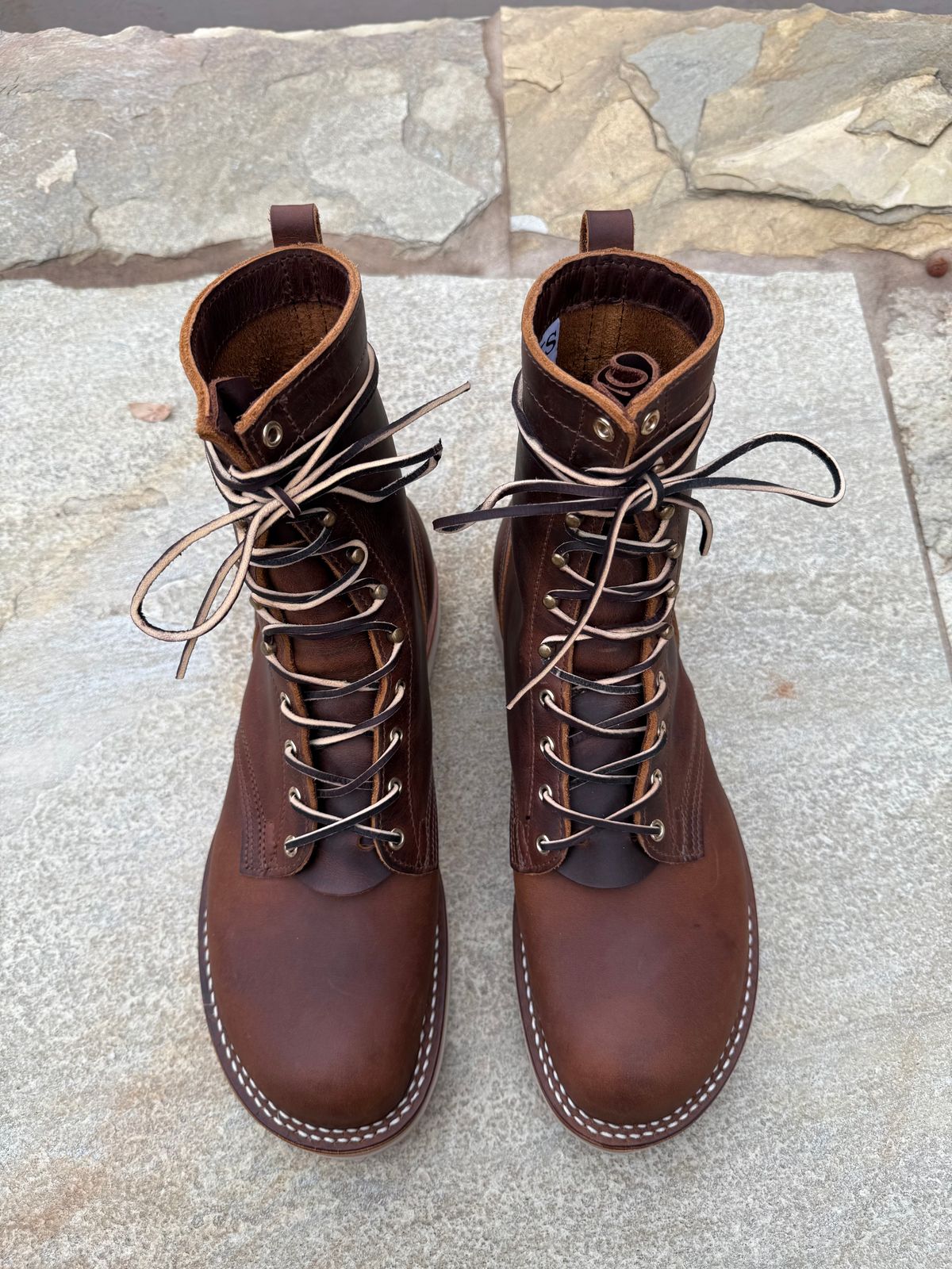 Photo by Shipwrx on October 1, 2025 of the Nicks Traveler in Horween Orange Predator.