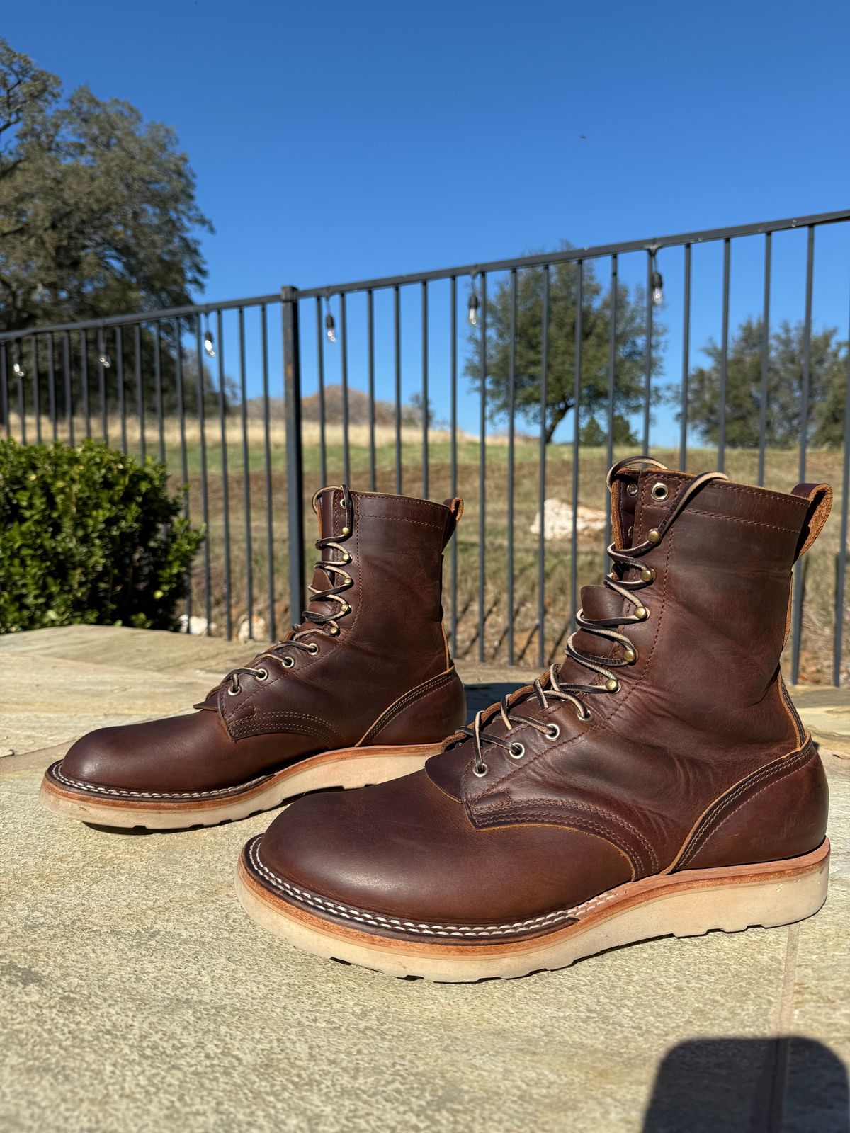 Photo by Shipwrx on November 2, 2025 of the Nicks Traveler in Horween Orange Predator.