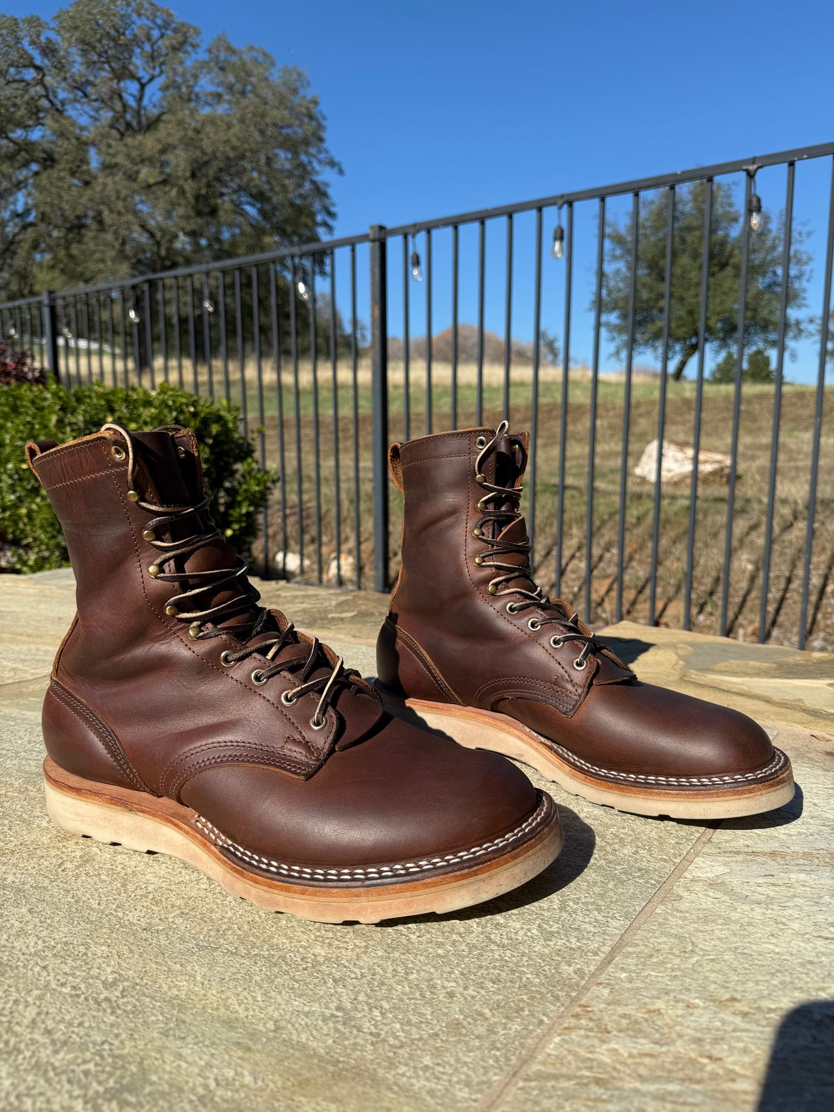 Photo by Shipwrx on November 2, 2025 of the Nicks Traveler in Horween Orange Predator.