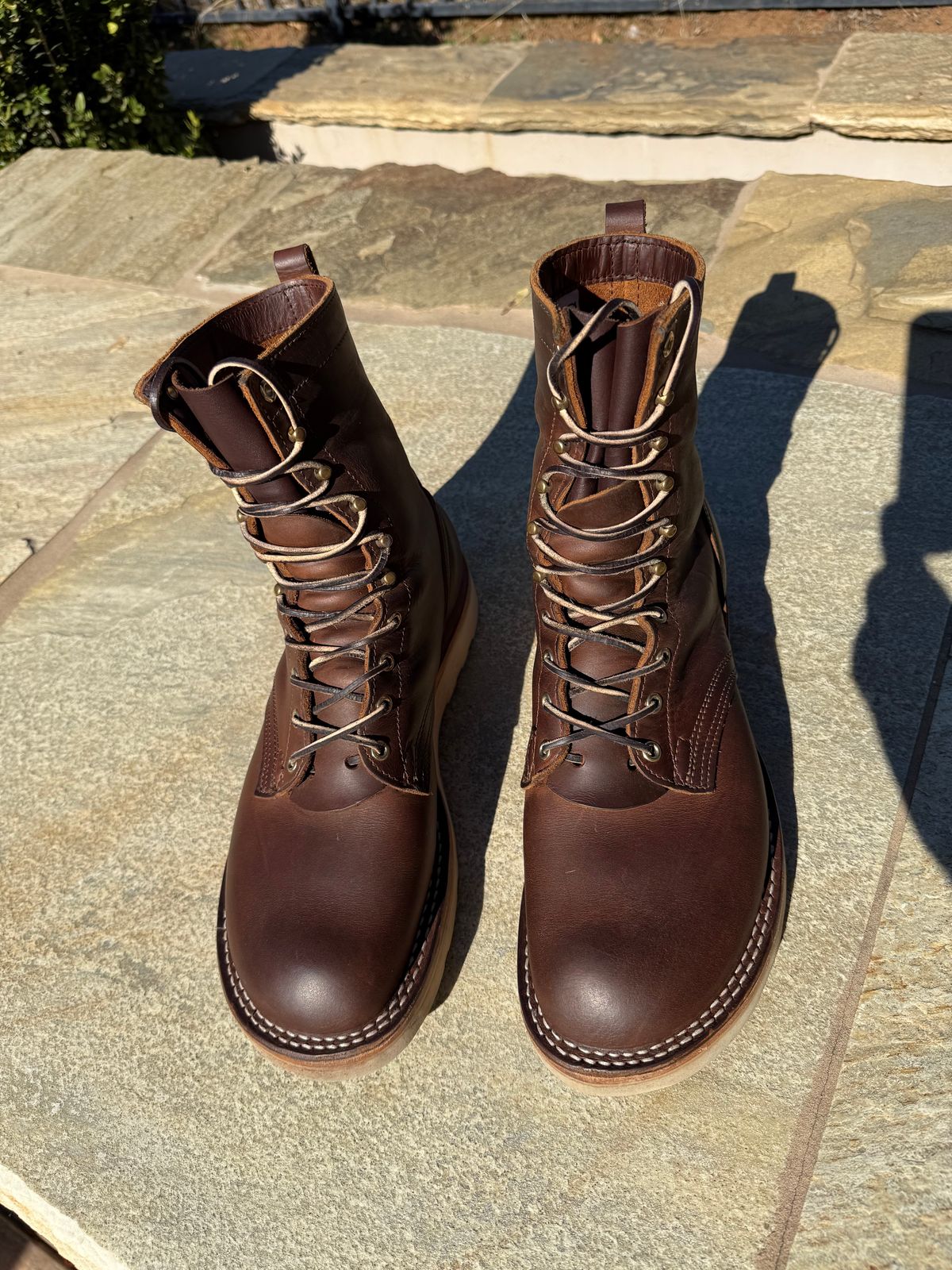 Photo by Shipwrx on November 2, 2025 of the Nicks Traveler in Horween Orange Predator.