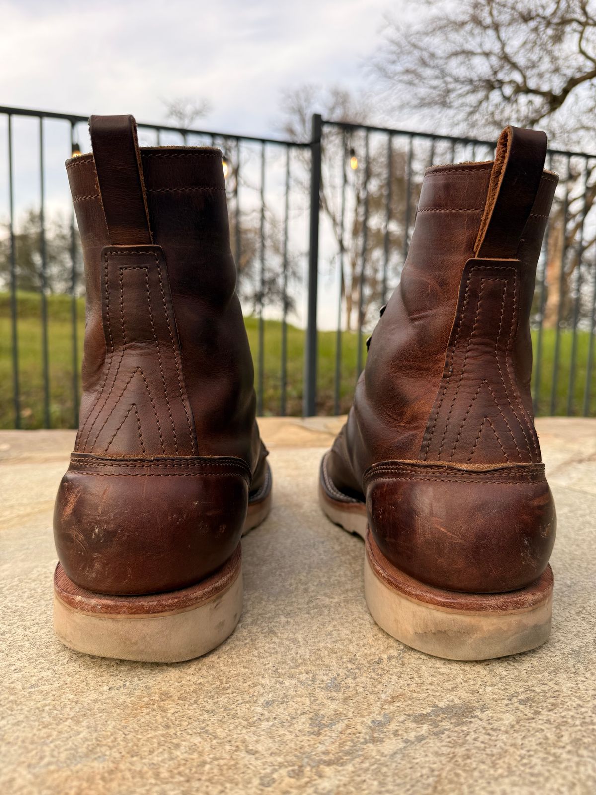 Photo by Shipwrx on February 2, 2026 of the Nicks Traveler in Horween Orange Predator.