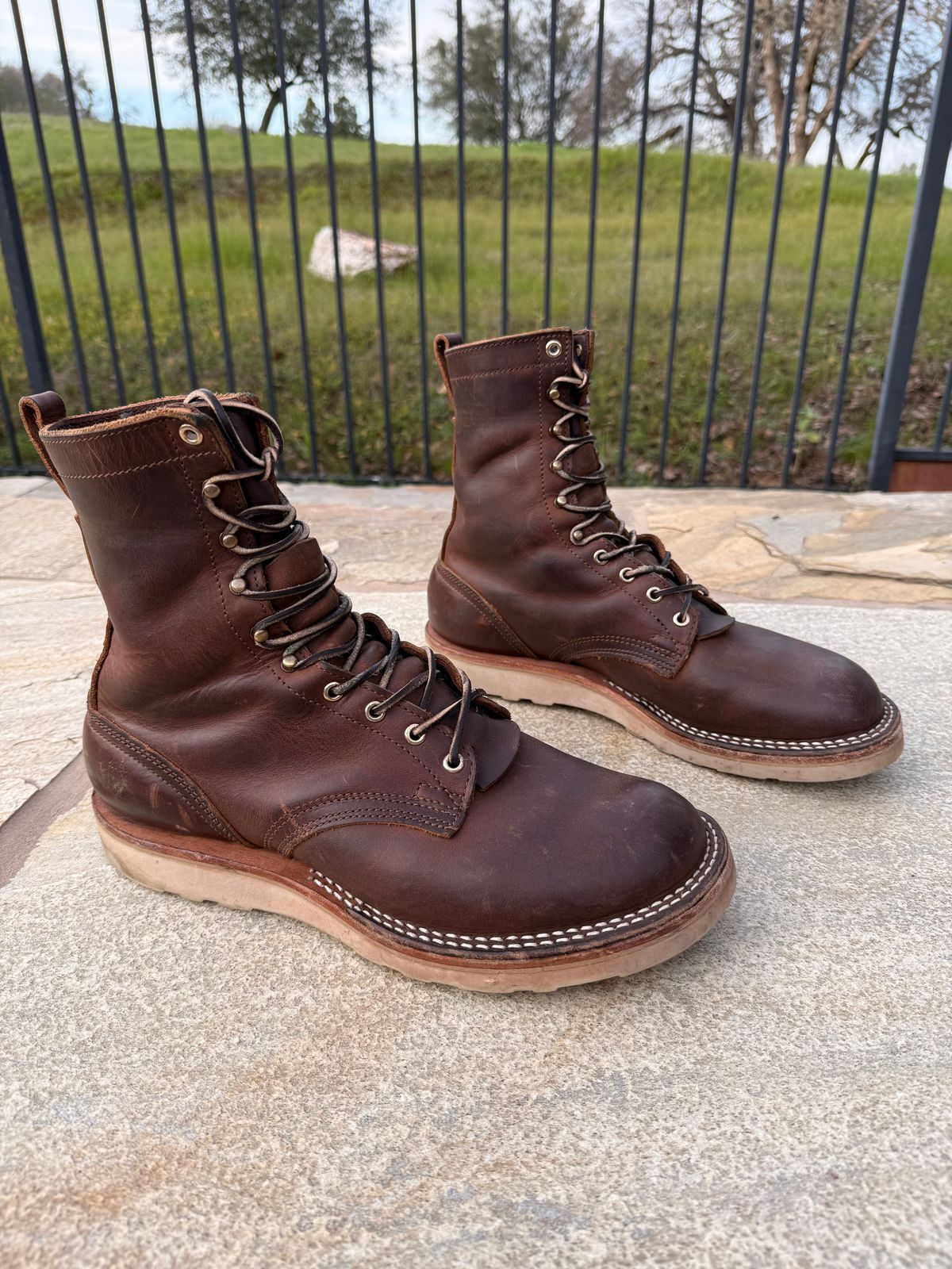 Photo by Shipwrx on February 2, 2026 of the Nicks Traveler in Horween Orange Predator.