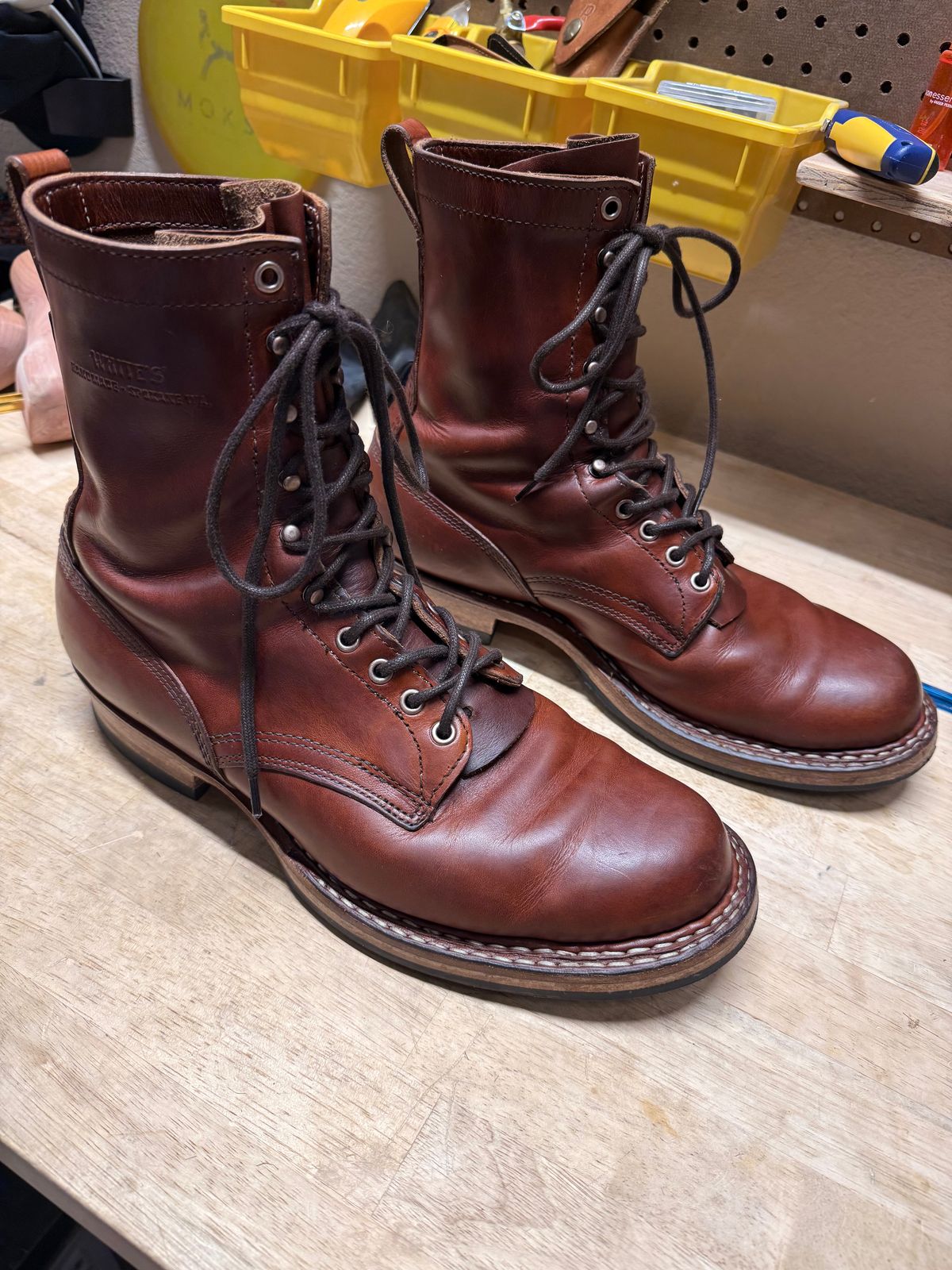 Photo by Shipwrx on February 6, 2026 of the White's Bounty Hunter in Wickett & Craig Tan Oiled Latigo.