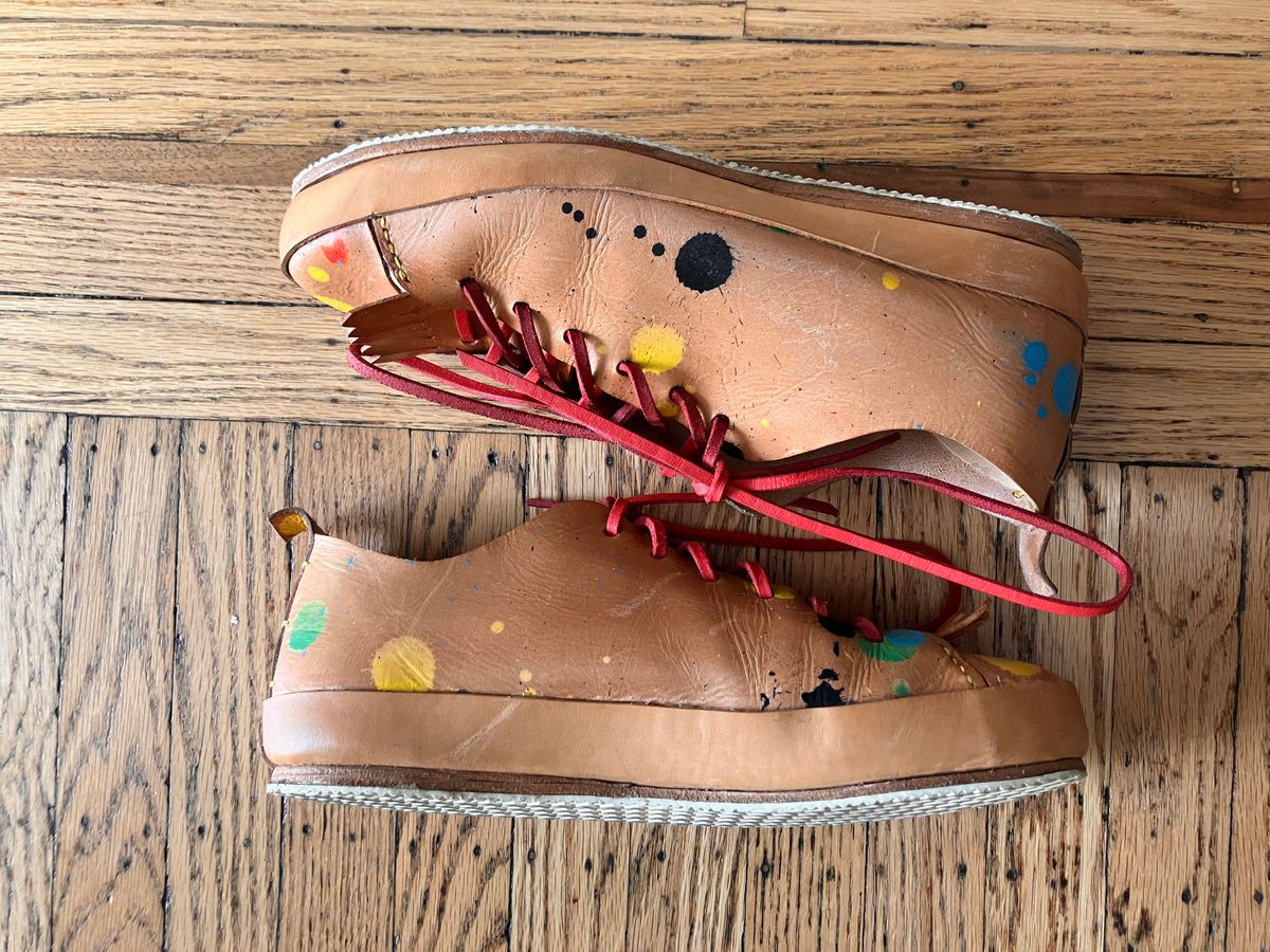 Photo by smalls.and.co on November 5, 2024 of the Smalls & co Sneaker in Vegtable Tanned leather.