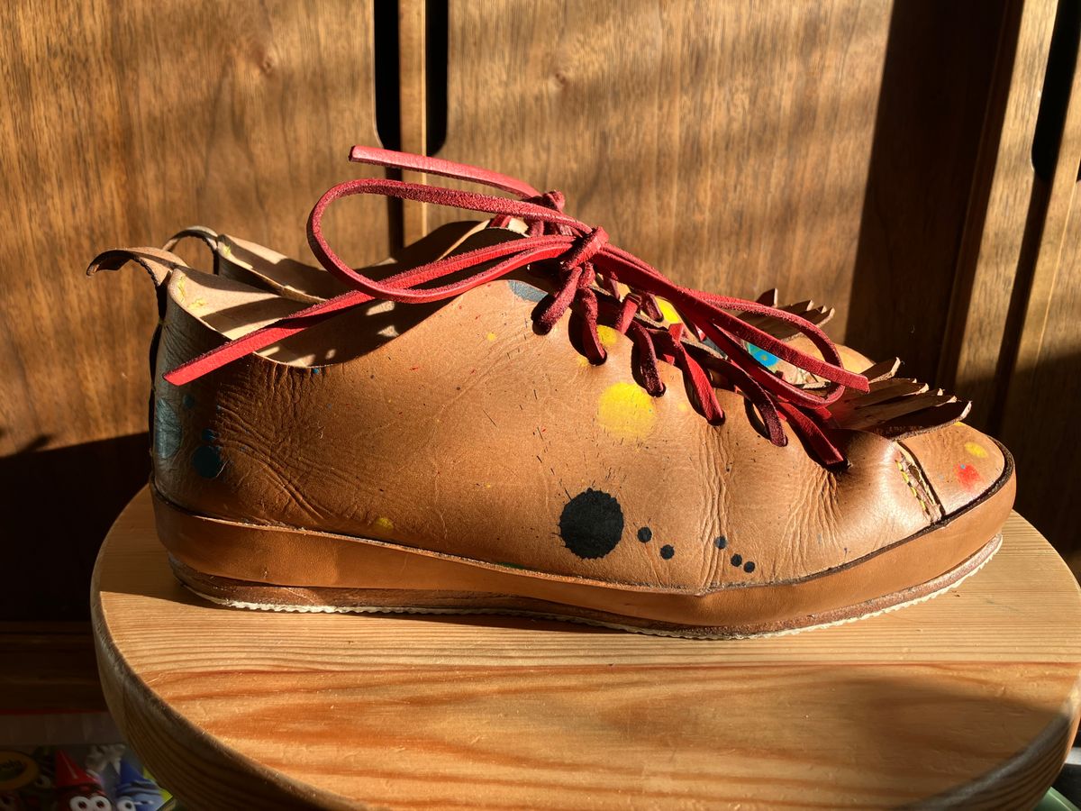 Photo by smalls.and.co on December 5, 2024 of the Smalls & co Sneaker in Vegtable Tanned leather.
