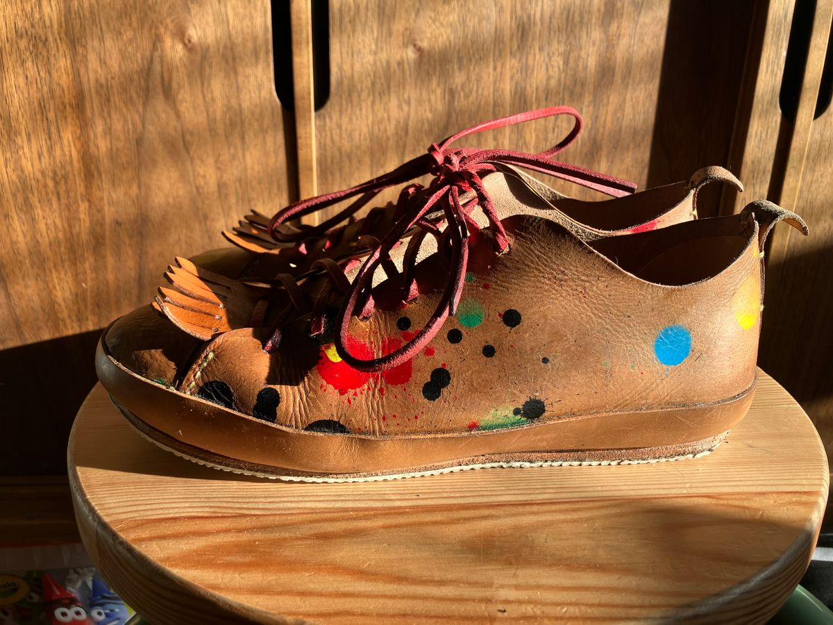 Photo by smalls.and.co on December 5, 2024 of the Smalls & co Sneaker in Vegtable Tanned leather.